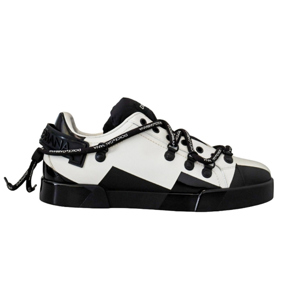 Dolce & Gabbana Other - DOLCE & GABBANA 💎 Leather Black White Lace Designer Sneakers Shoes EU 42